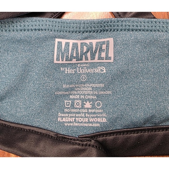 Marvel Loki Sports Bra Womens Small Teal Black Strappy Crossback Her Universe - Picture 3 of 7